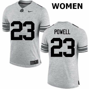 NCAA Ohio State Buckeyes Women's #23 Tyvis Powell Gray Nike Football College Jersey NLC5345SZ